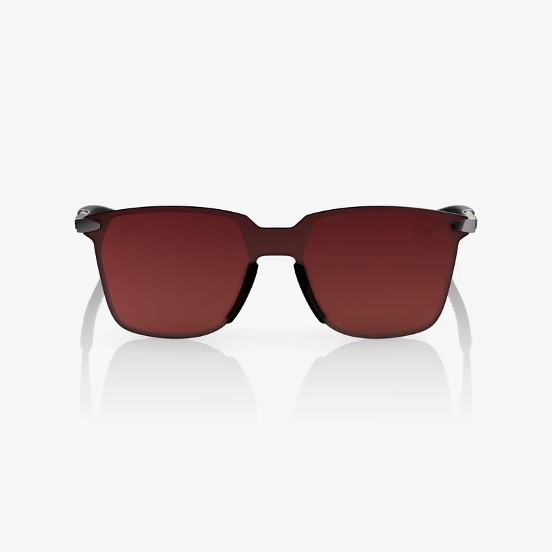 LEGERE SQUARE Polished Black Brown/Red Gradient Lens