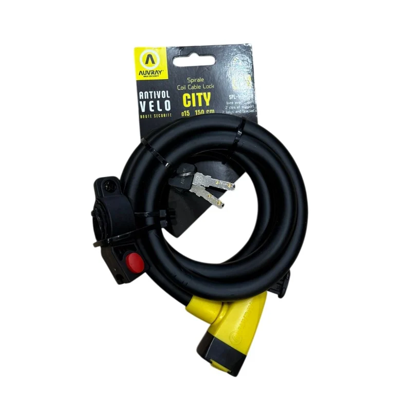 Antivol spirale à clé AUVRAY City Ø15 mm L 1.50 m