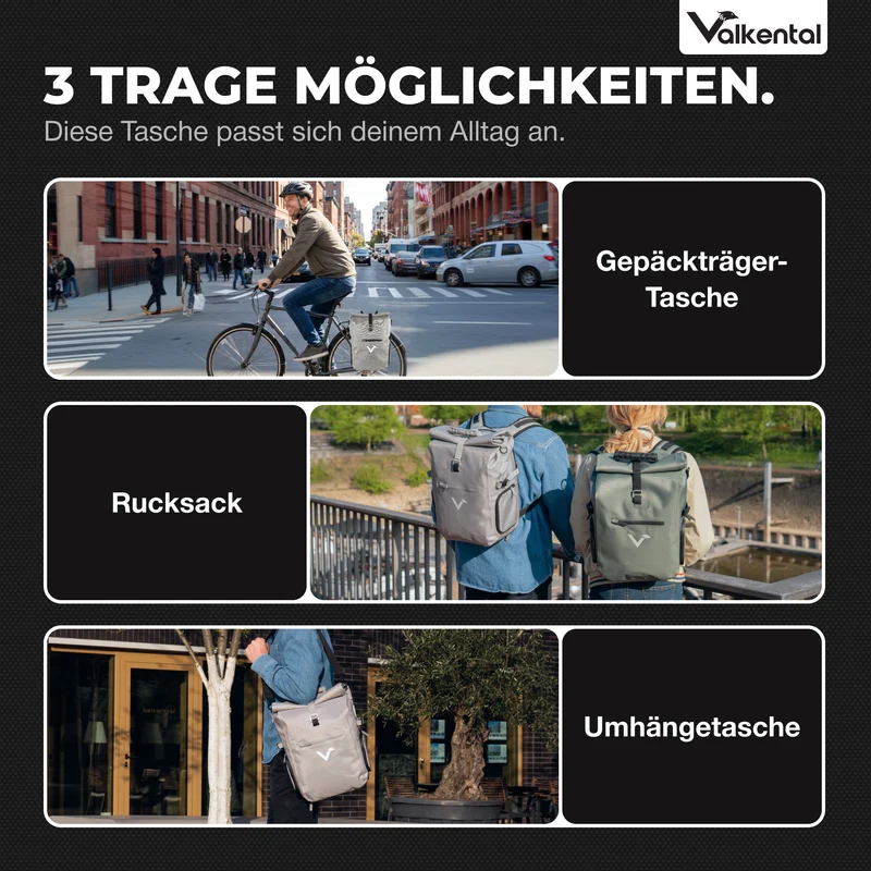 Sacoche de vélo ValkPro 3in1 - un multitalent hautement fonctionnel