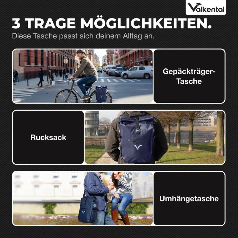 Sacoche de vélo ValkPro 3in1 - un multitalent hautement fonctionnel