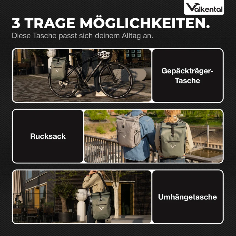 Sacoche de vélo ValkPro 3in1 - un multitalent hautement fonctionnel