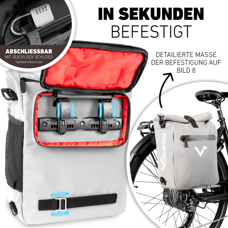 ValkOne Light - Sacoche de vélo 3en1 - parfaite pour ton quotidien !
