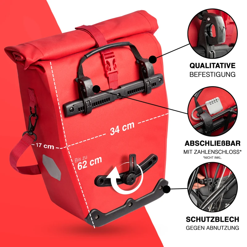 Sac à vélo Urban - Sac de porte-bagages 2 en 1 pratique au look urbain - Produit de deuxième choix