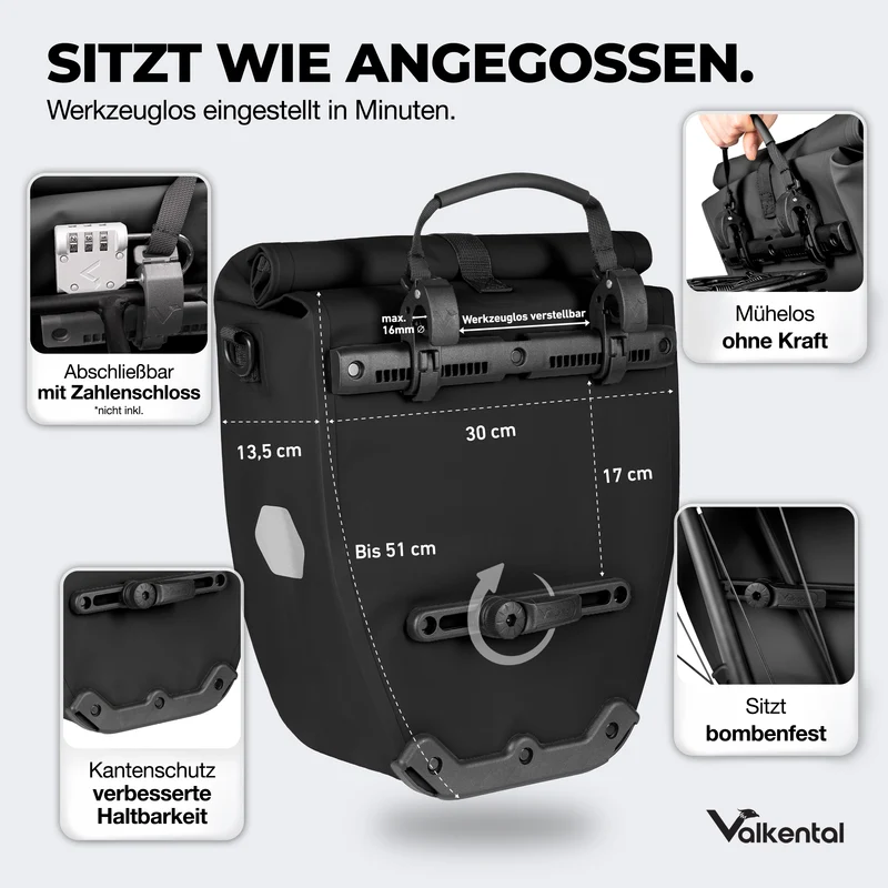 Sac à vélo - grand sac de porte-bagages imperméable - Produit de deuxième choix