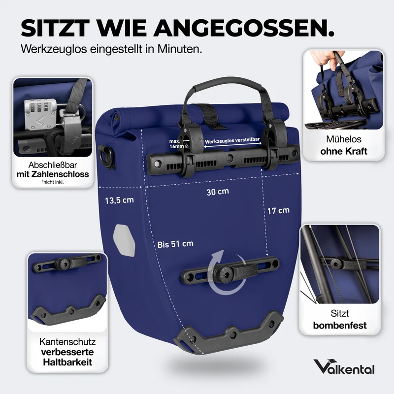 Sac à vélo - grand sac de porte-bagages imperméable - Produit de deuxième choix