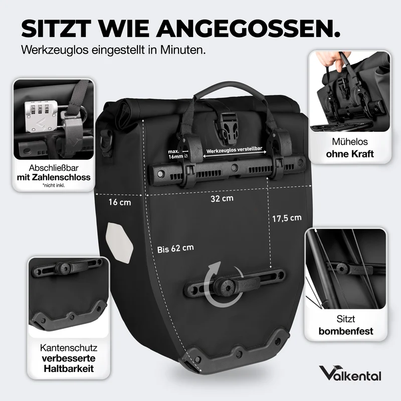 Sac à vélo - grand sac de porte-bagages imperméable - Produit de deuxième choix