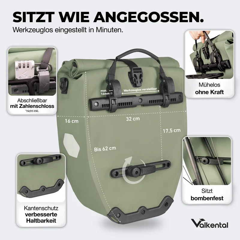 Sac à vélo - grand sac de porte-bagages imperméable - Produit de deuxième choix