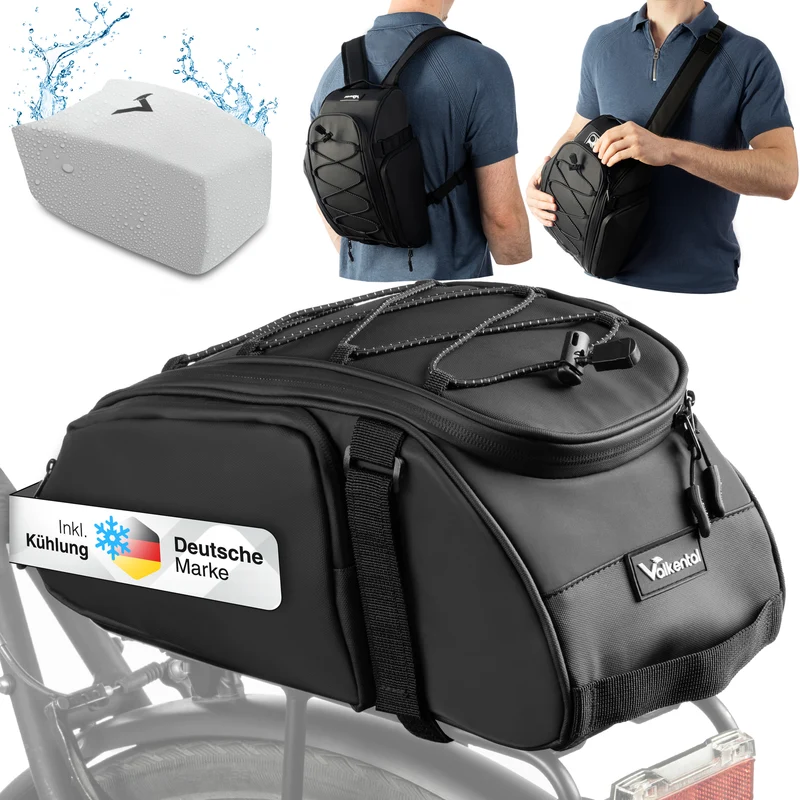 Trunk Bag - Sacoche de porte-bagages 3 en 1 à fixation par-dessus avec fonction sac à dos - Produit de deuxième choix