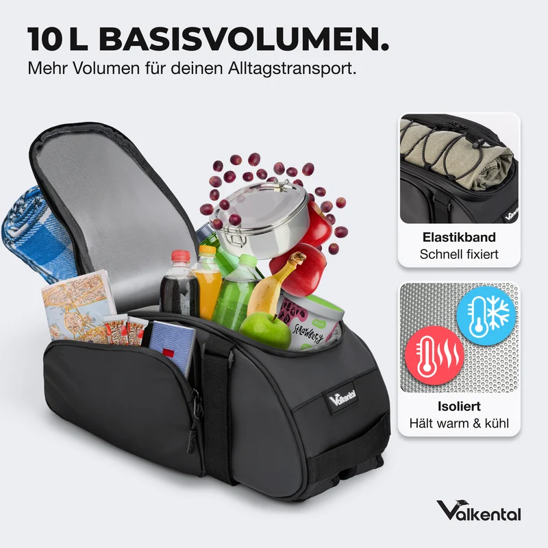 Trunk Bag - Sacoche de porte-bagages 3 en 1 à fixation par-dessus avec fonction sac à dos - Produit de deuxième choix
