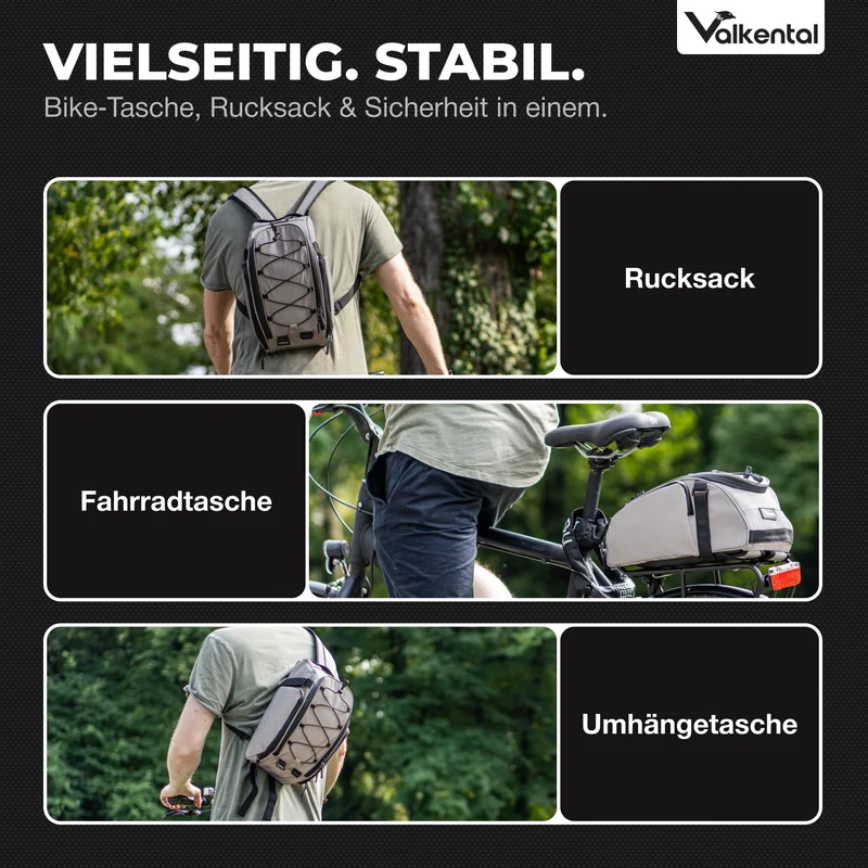 Trunk Bag - Sacoche de porte-bagages 3 en 1 à fixation par-dessus avec fonction sac à dos - Produit de deuxième choix