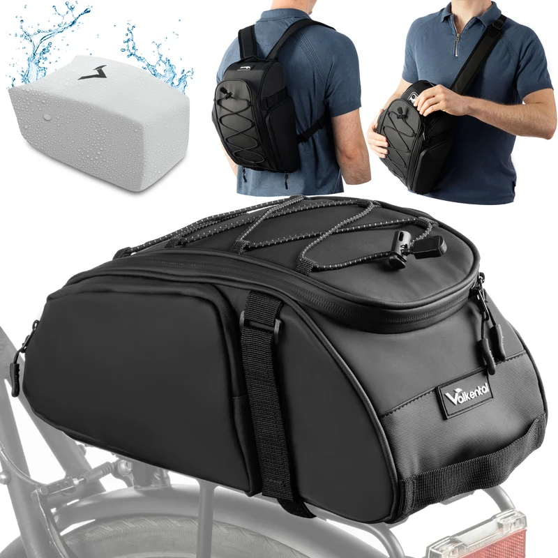 Trunk Bag - Sacoche de porte-bagages 3 en 1 à fixation par-dessus avec fonction sac à dos - Produit de deuxième choix