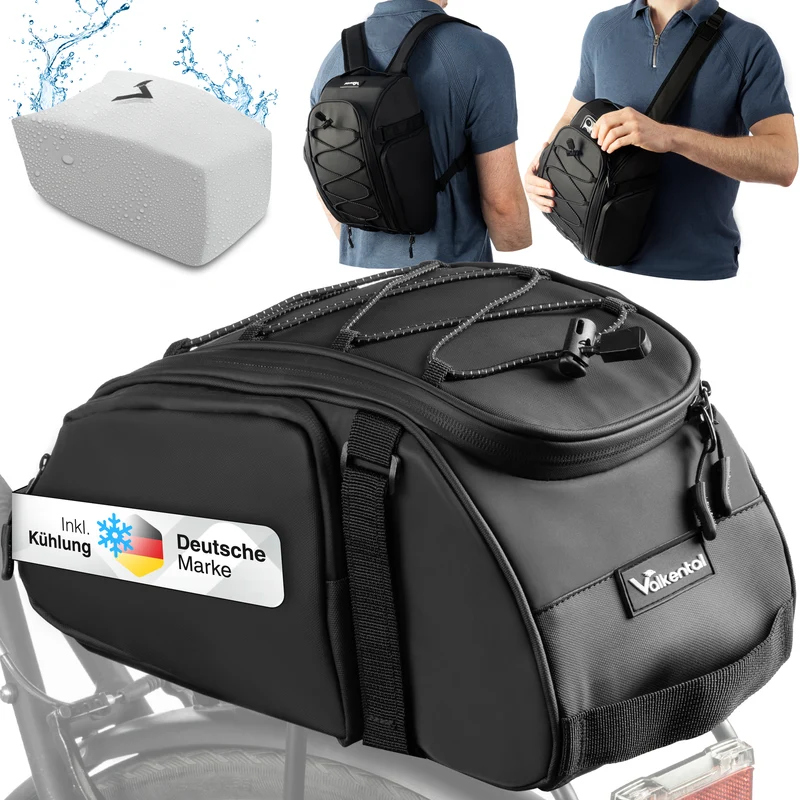 Trunk Bag - Sacoche de porte-bagages 3 en 1 à fixation par-dessus avec fonction sac à dos - Produit de deuxième choix