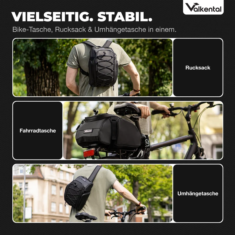 Trunk Bag - Sacoche de porte-bagages 3 en 1 à fixation par-dessus avec fonction sac à dos - Produit de deuxième choix