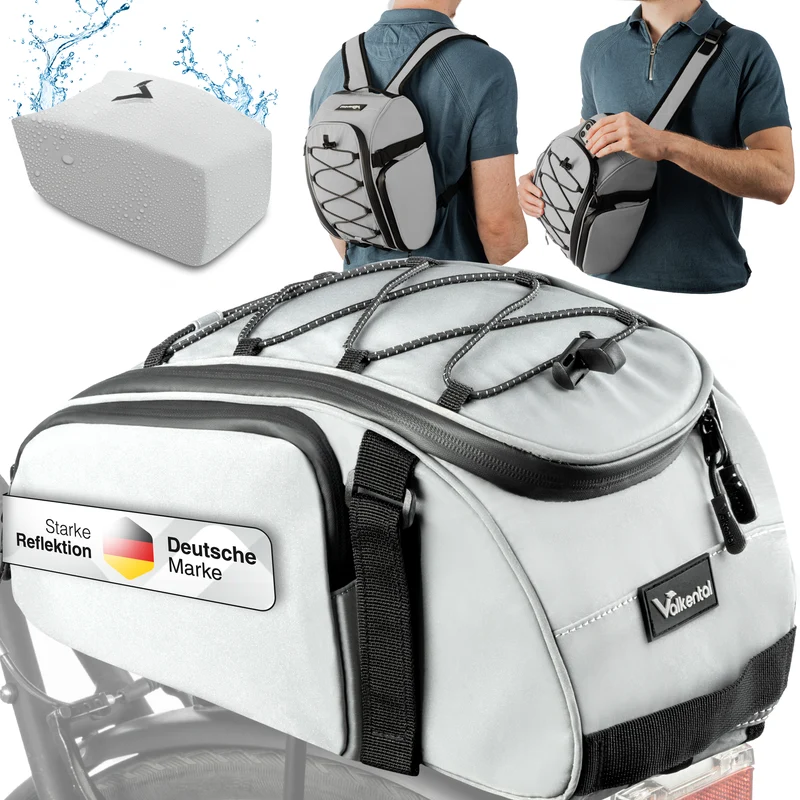 Trunk Bag - Sacoche de porte-bagages 3 en 1 à fixation par-dessus avec fonction sac à dos - Produit de deuxième choix
