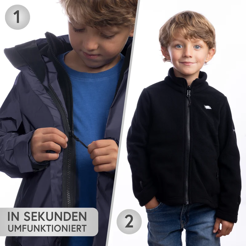 Veste 3 en 1 Smart Jacket - Veste réfléchissante avec polaire amovible à fermeture éclair pour enfants et adolescents - Produit de deuxième choix