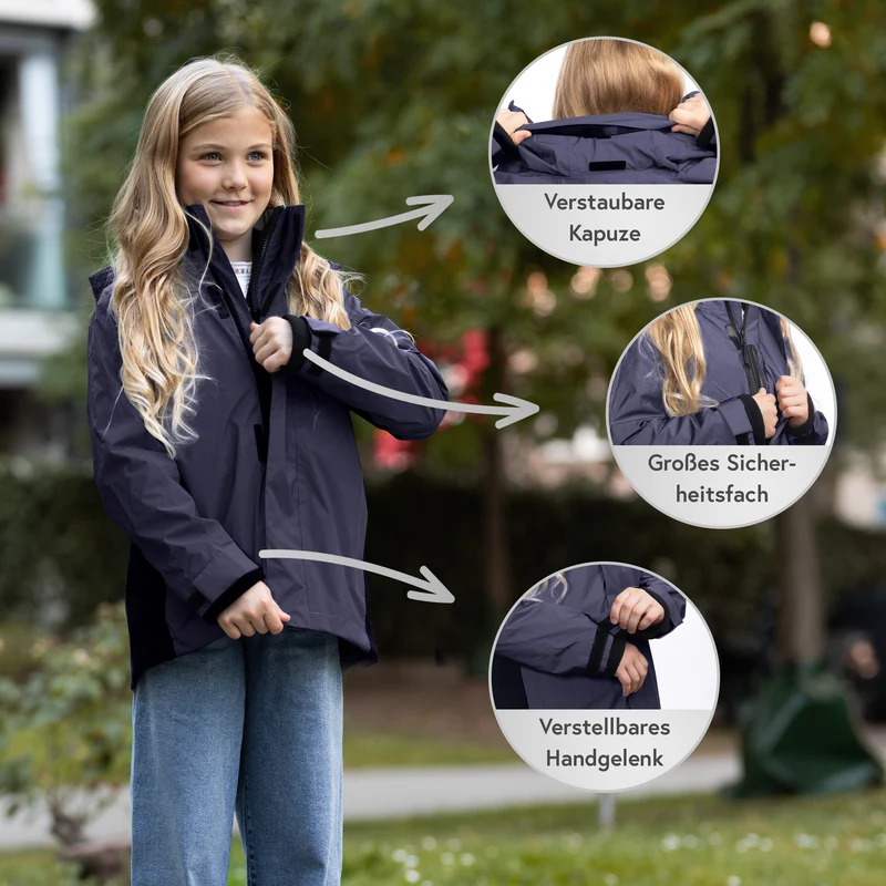 Veste 3 en 1 Smart Jacket - Veste réfléchissante avec polaire amovible à fermeture éclair pour enfants et adolescents - Produit de deuxième choix