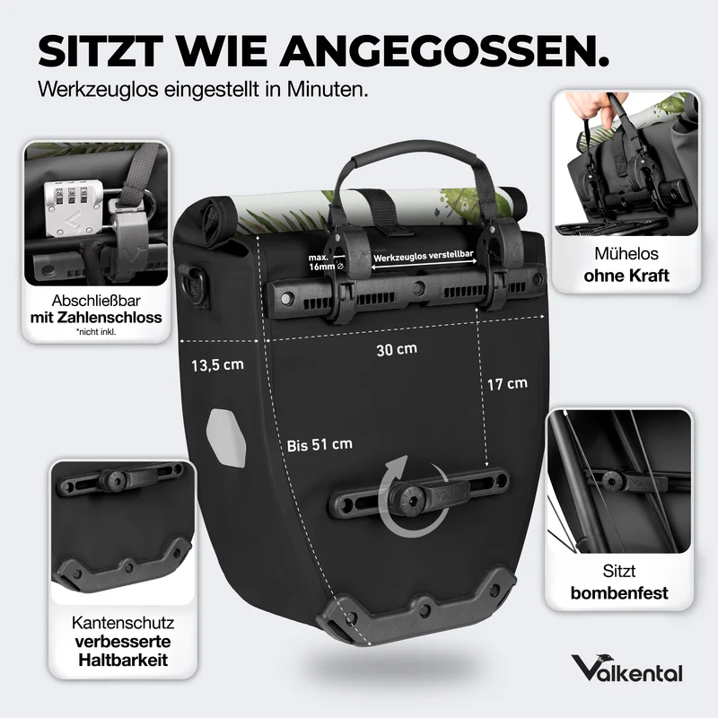 Sac à vélo - grand sac de porte-bagages imperméable