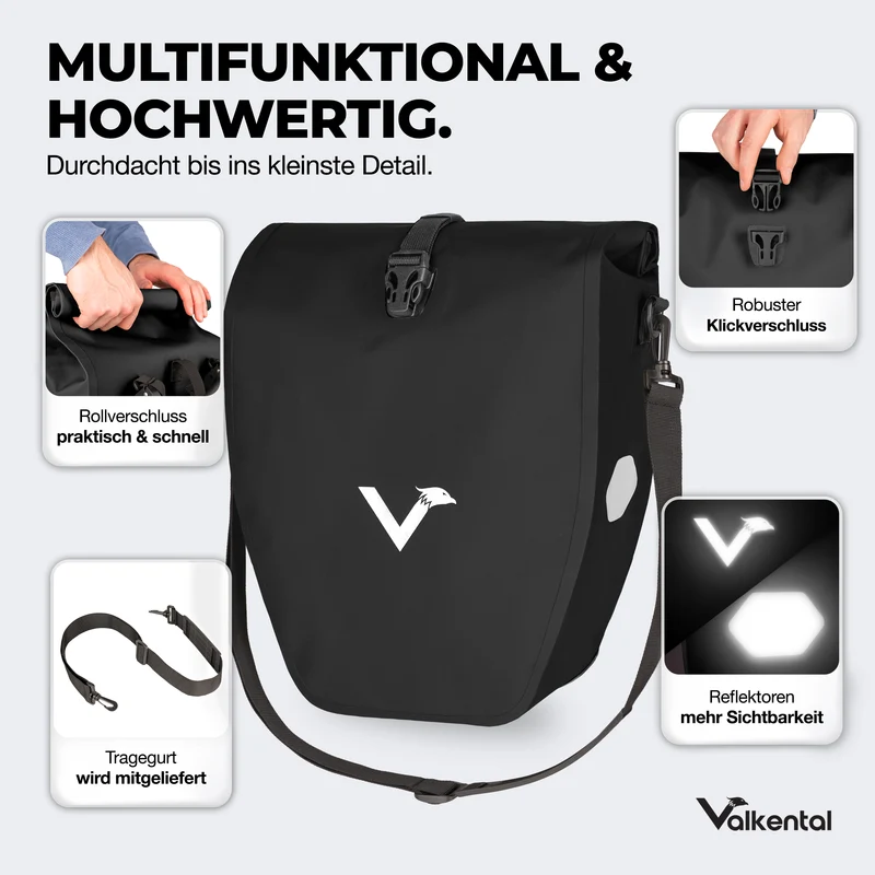 Sac à vélo - grand sac de porte-bagages imperméable