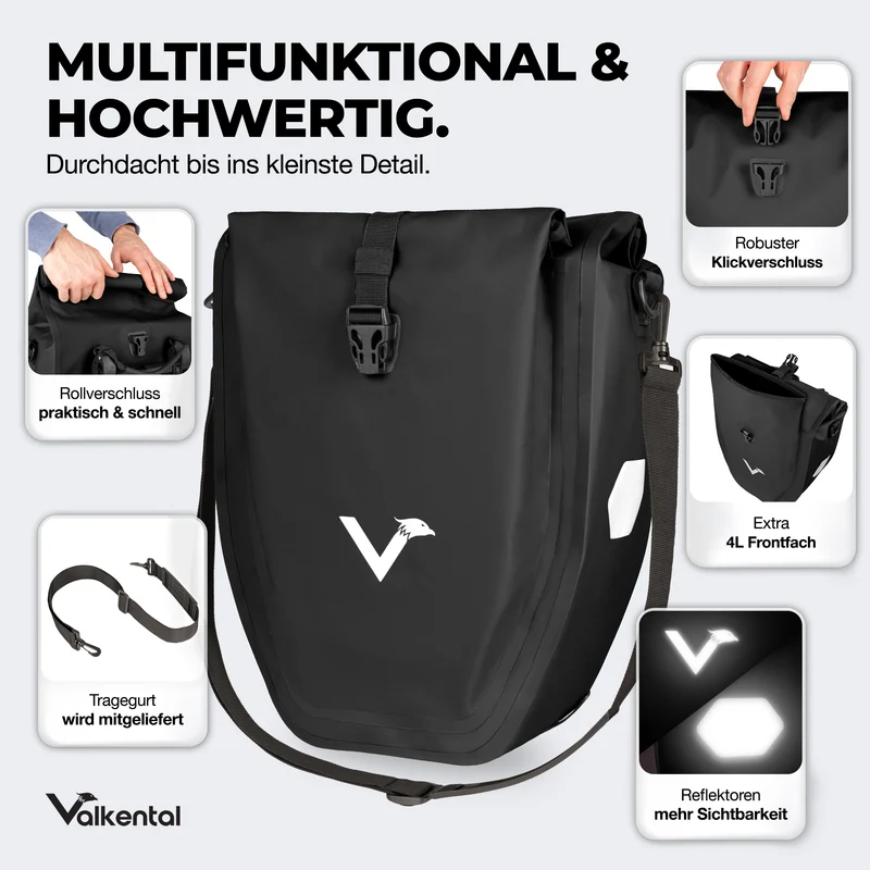 Sac à vélo - grand sac de porte-bagages imperméable