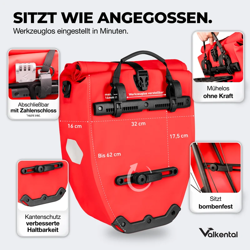 Sac à vélo - grand sac de porte-bagages imperméable