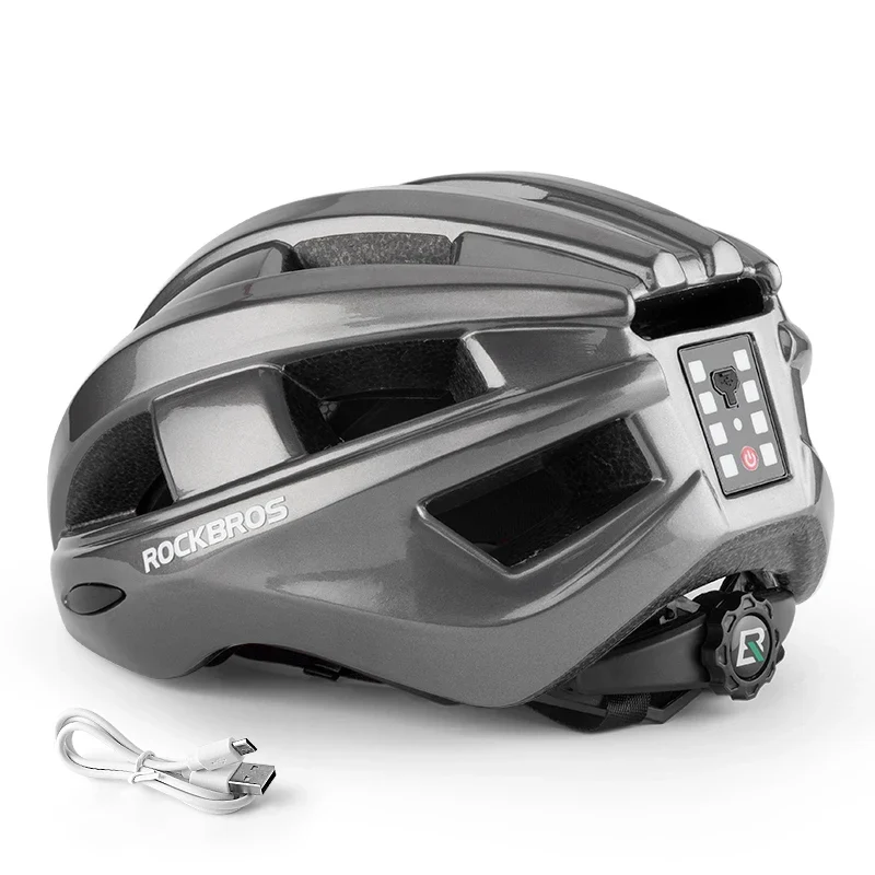ROCKBROS-Casque de vélo léger | Casque Lumineux Vélo Clignotant