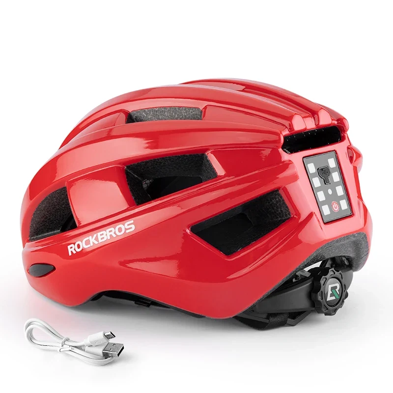 ROCKBROS-Casque de vélo léger | Casque Lumineux Vélo Clignotant