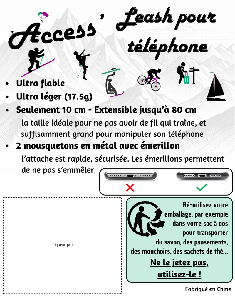 Leash pour telephone