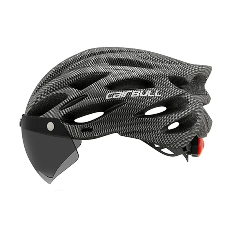 Cairebull - Casque de vélo léger avec visière et LED pour hommes et femmes