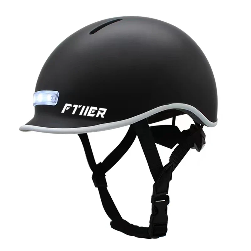 FTIIER - Casque de Vélo Extérieur Portable avec LED et Chargement USB