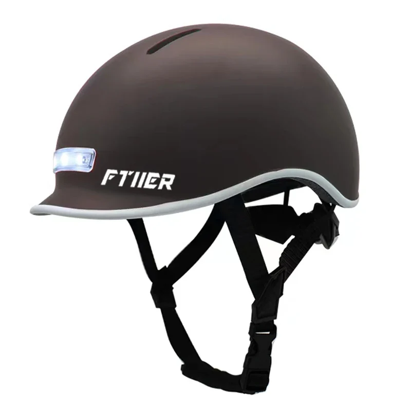 FTIIER - Casque de Vélo Extérieur Portable avec LED et Chargement USB