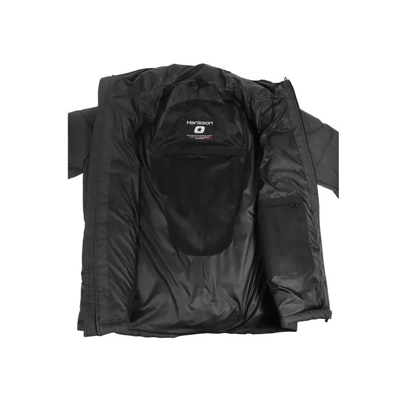 Veste Moto Nylon Déperlant Double Couche Homme Harisson Suburban Noir CE