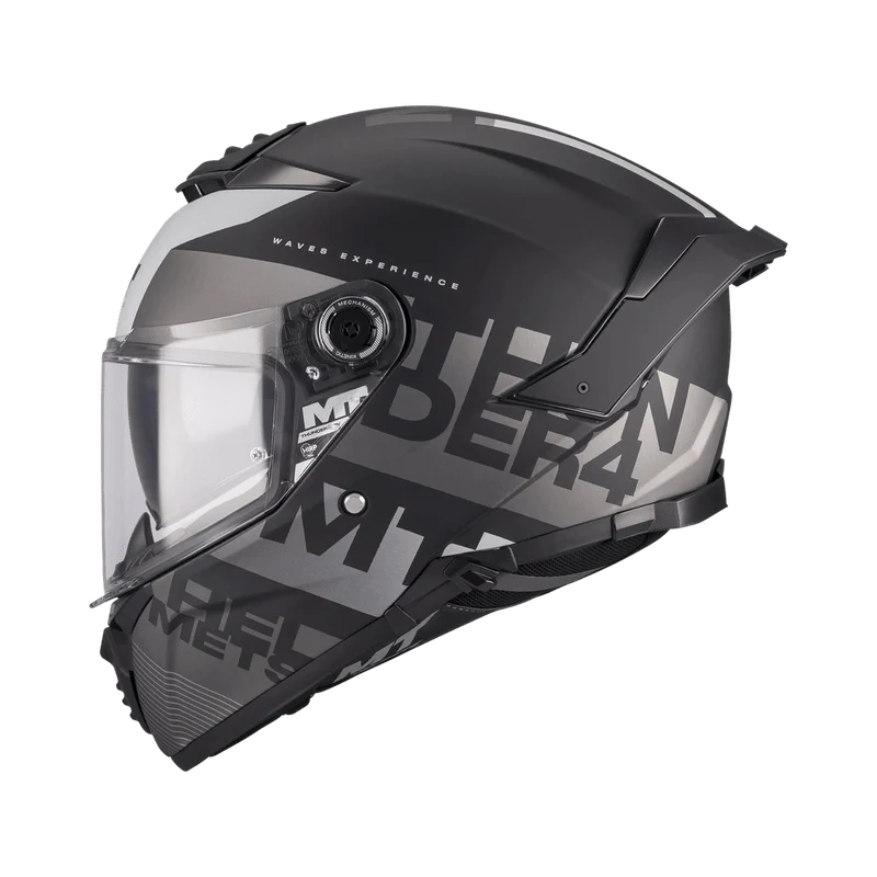 Casque Intégral MT Thunder 4 SV Waves Mat Noir/Gris — ECE 22.06