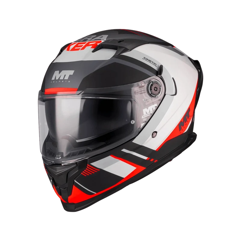 Casque Intégral MT Braker SV Inception Mat Blanc/Rouge — ECE 22.06