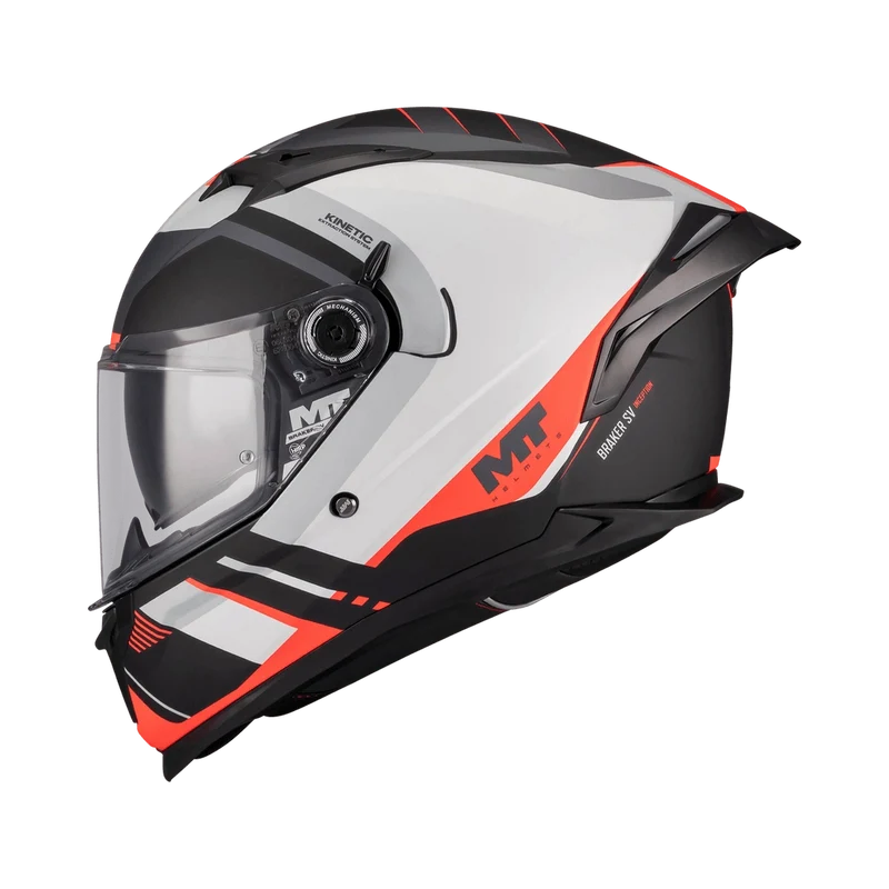 Casque Intégral MT Braker SV Inception Mat Blanc/Rouge — ECE 22.06