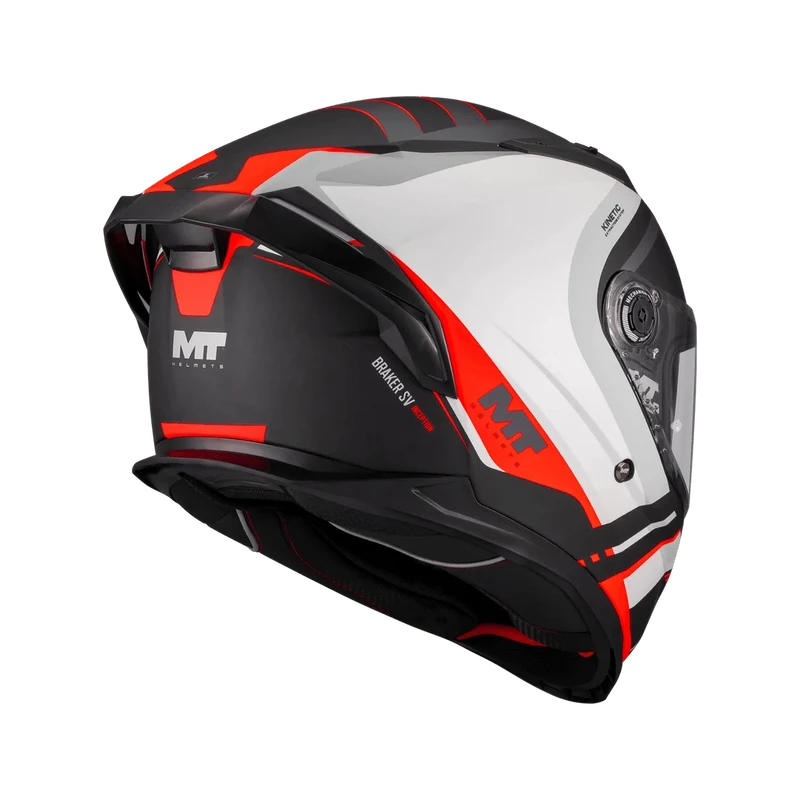 Casque Intégral MT Braker SV Inception Mat Blanc/Rouge — ECE 22.06