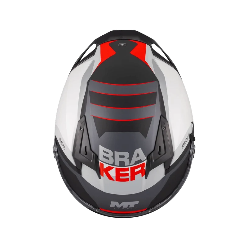 Casque Intégral MT Braker SV Inception Mat Blanc/Rouge — ECE 22.06