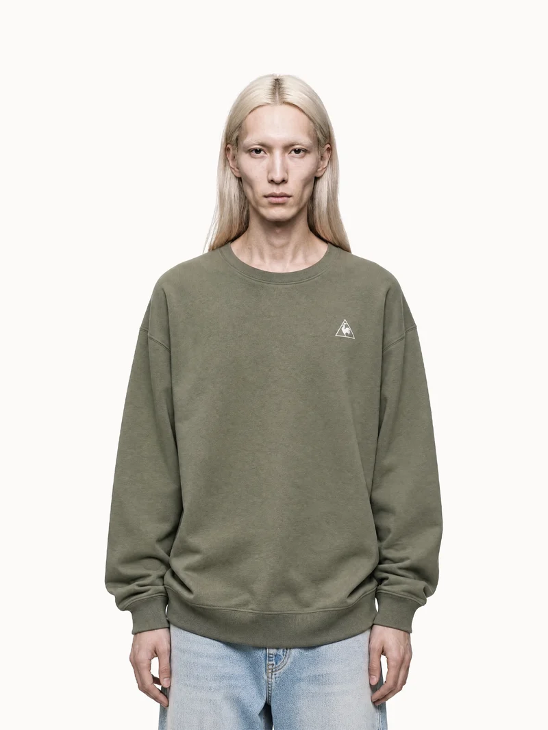 Sweat col rond relax en double face