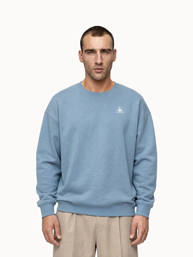 Sweat col rond relax en double face