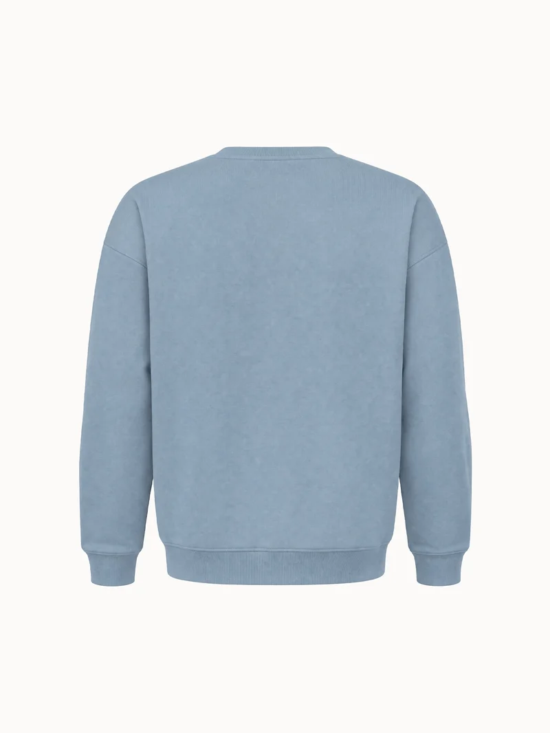 Sweat col rond relax en double face