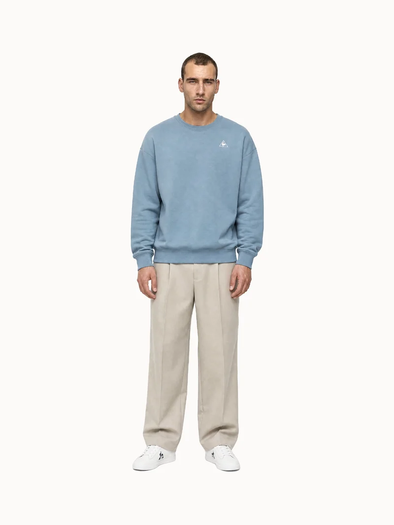 Sweat col rond relax en double face