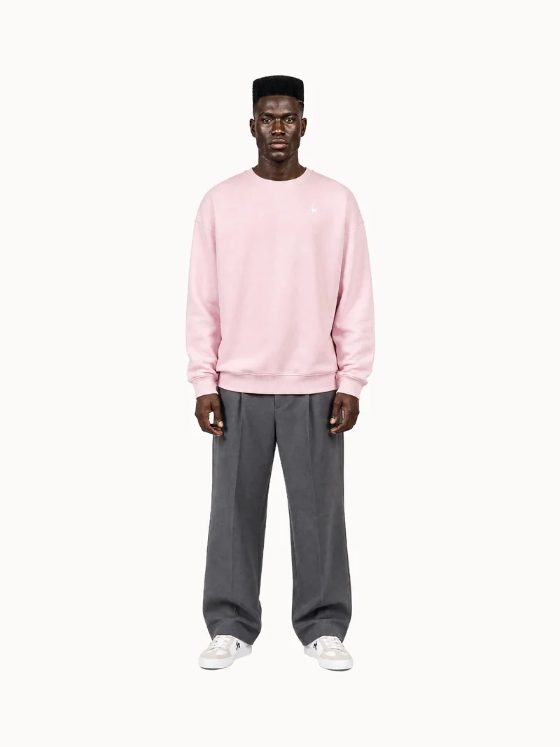 Sweat col rond relax en double face