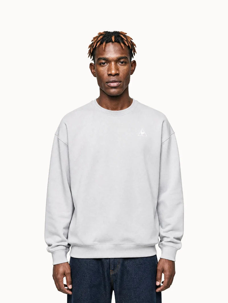 Sweat col rond relax en double face