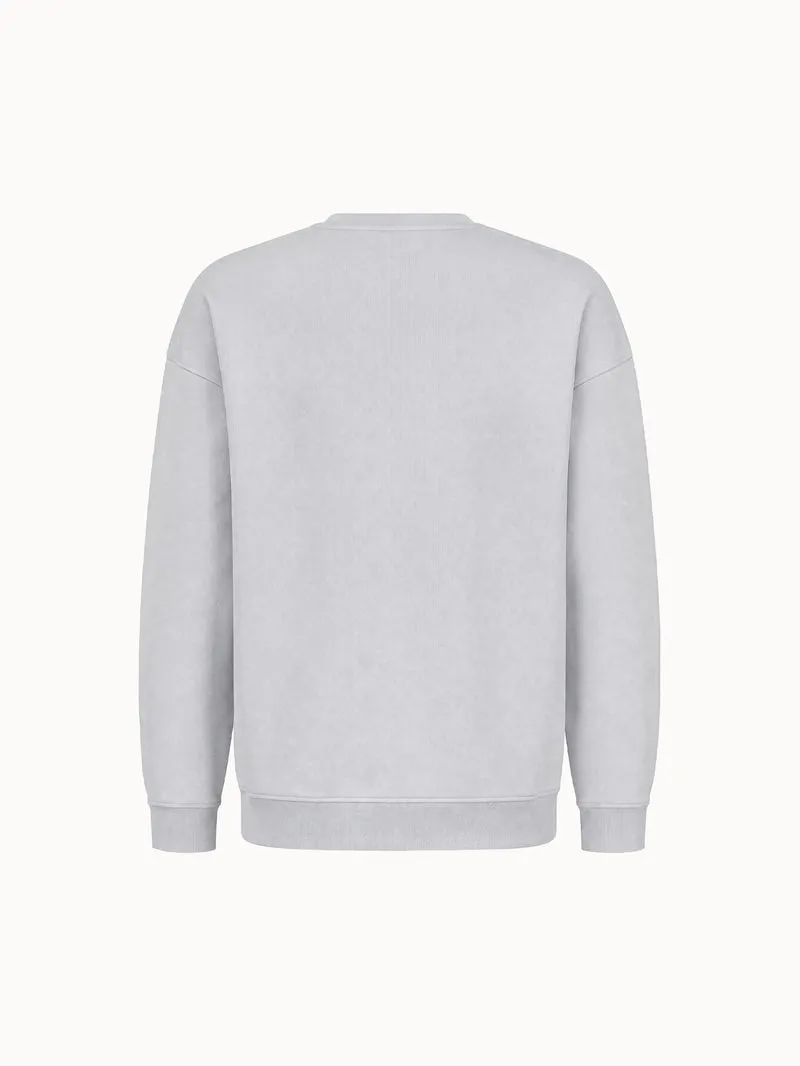 Sweat col rond relax en double face