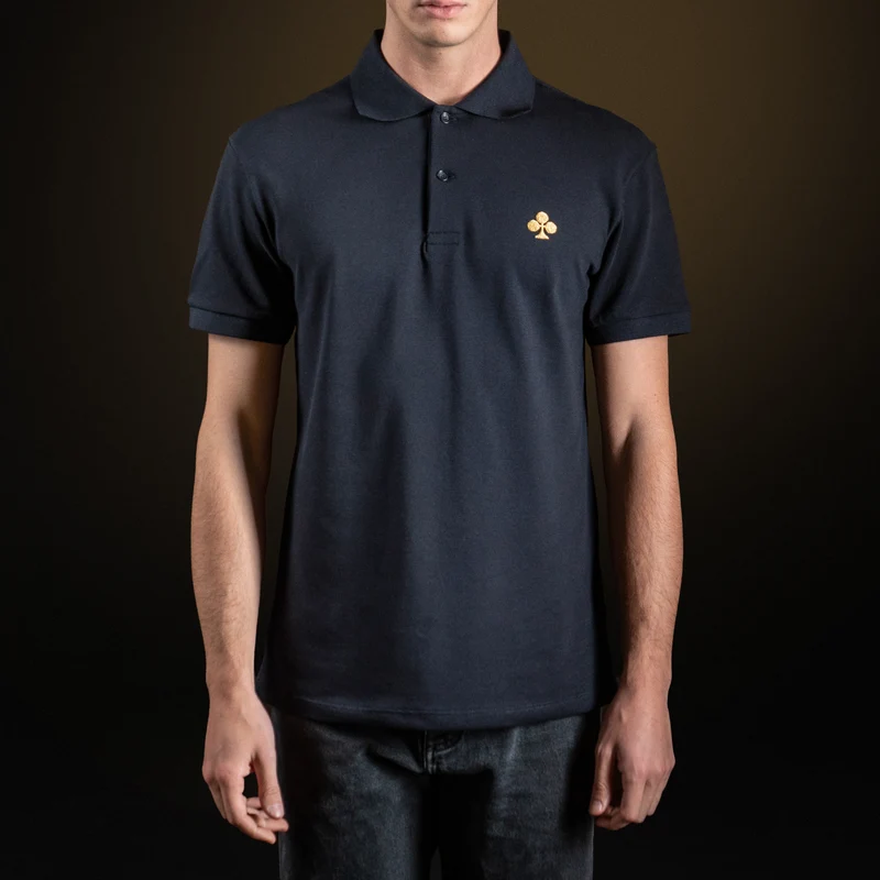 Navy Blue Cotton Piqué polo shirt