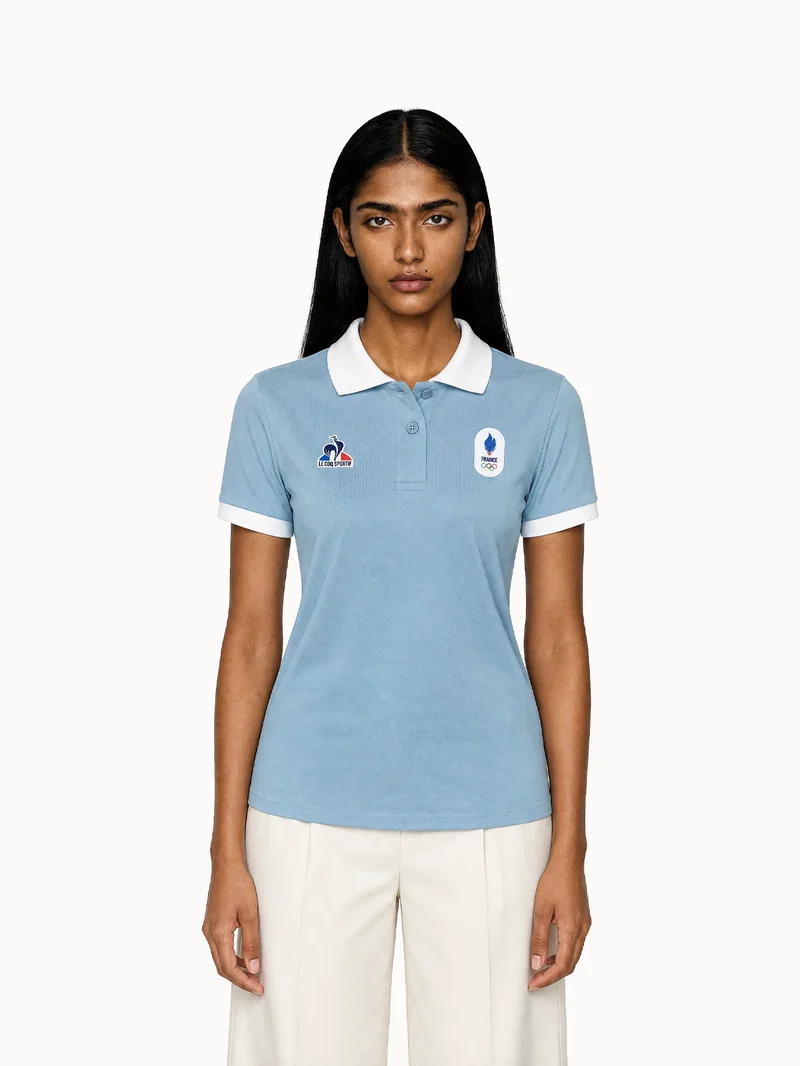 Polo Équipe de France Olympique 2026 en jersey technique