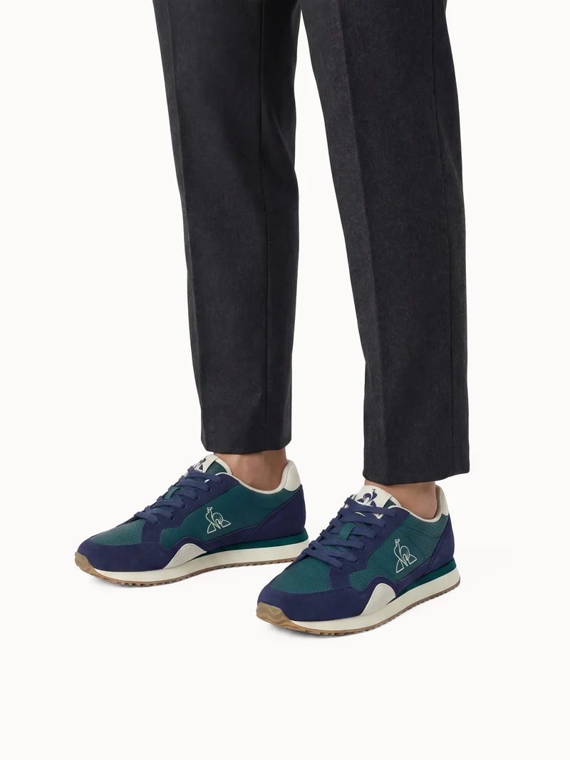 Sneakers rétro-running en cuir perforé et suede Jet Star