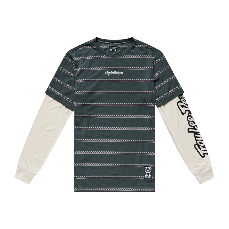 Skyline Fakie Ride LS Tee Stripe Dark Forest