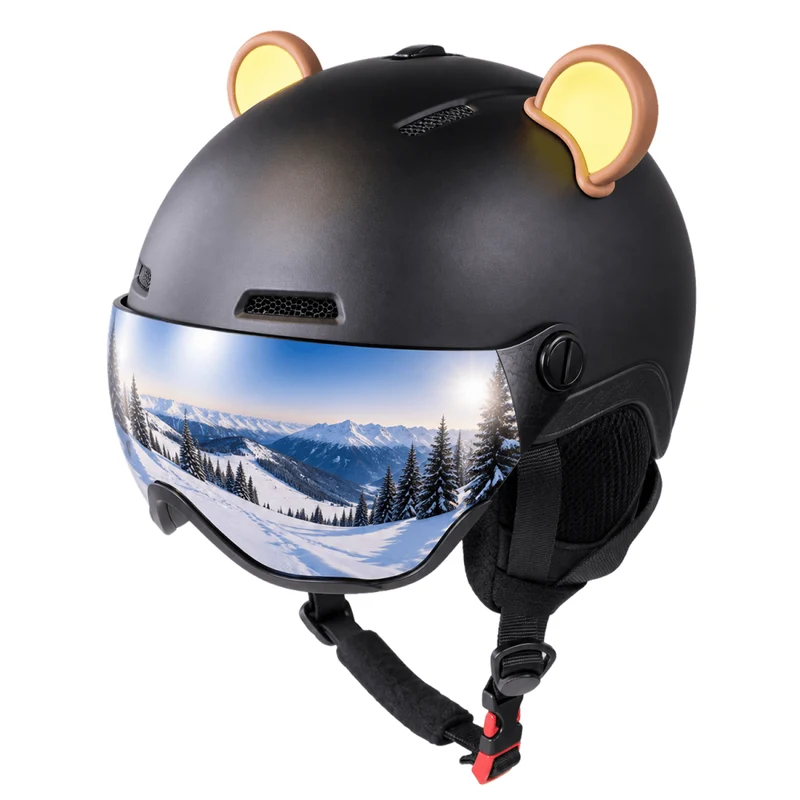 Bear ears for helmet / brown