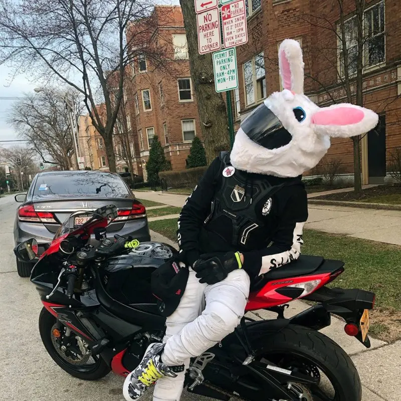 Couvre Casque Moto - Lapin