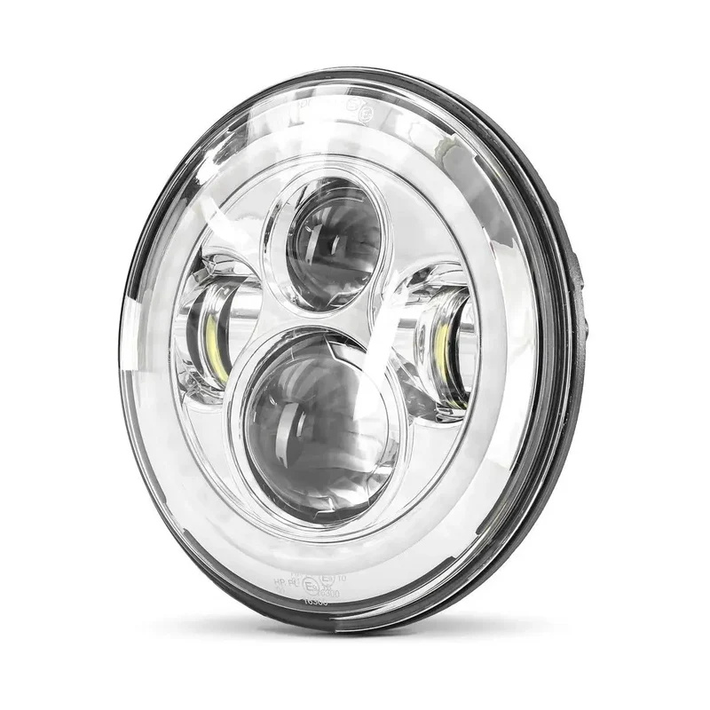 Phare LED 7" compatible Harley Davidson - Chrome